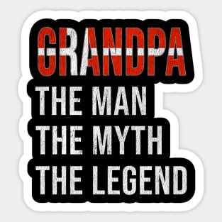 Grand Father Danish Grandpa The Man The Myth The Legend - Gift for Danish Dad With Roots From  Denmark Sticker